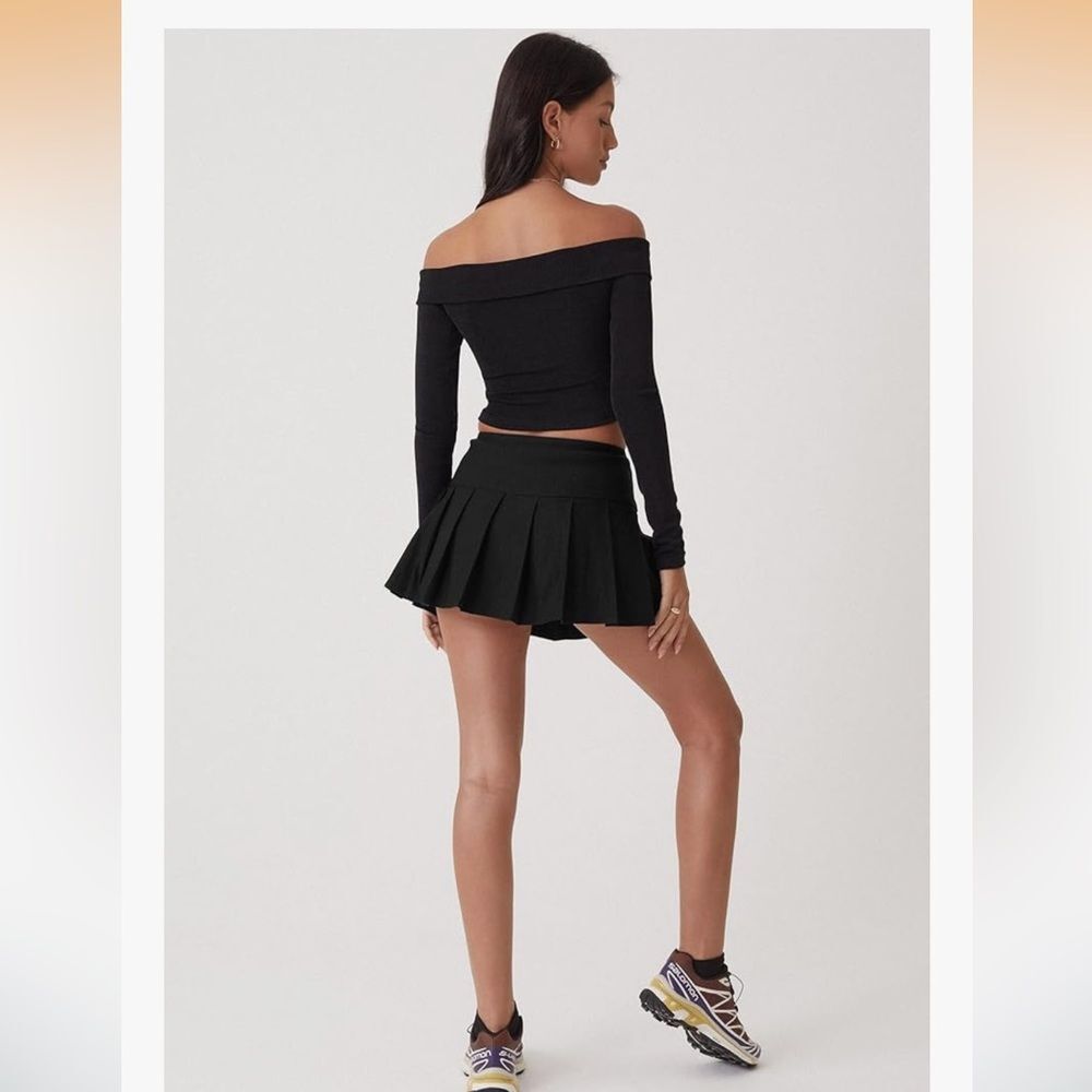 Papaya Black Pleated Tennis Style Mini Skirt Size XS